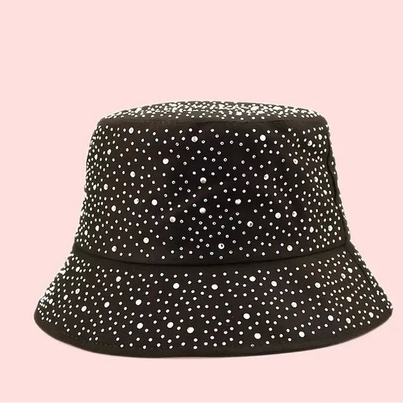 Black Rhinestone Decor Bucket Hat - Picture 5 of 6